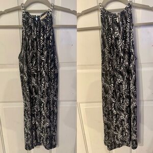 Michael Kors Black and White Leaf Print Skirt